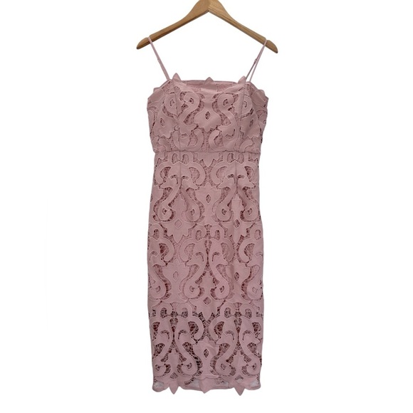 Bardot Lina Lace Sheath Dress In Pink Rose - Picture 3 of 16